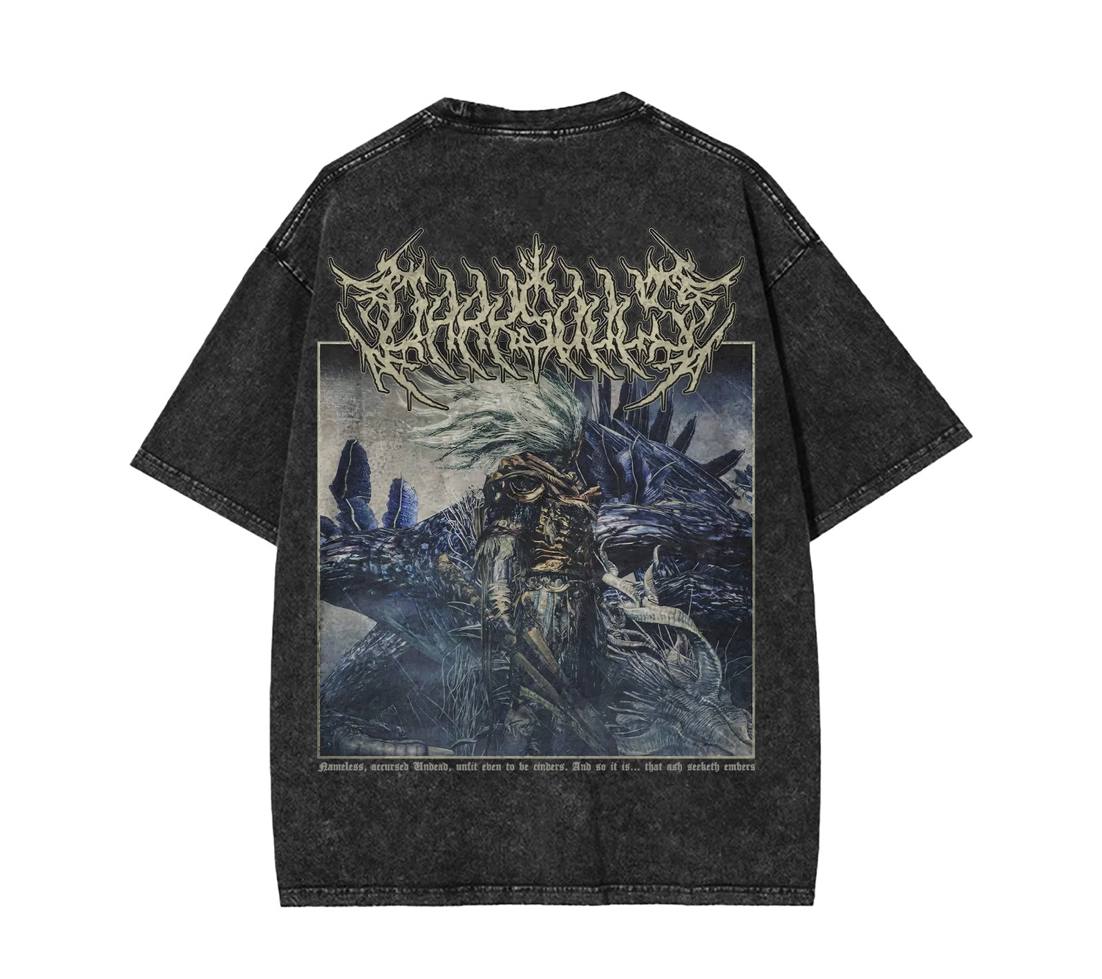 Nameless King Dark Souls Washed Tee Unisex Acid Washed Tee [TPR] - Image 3